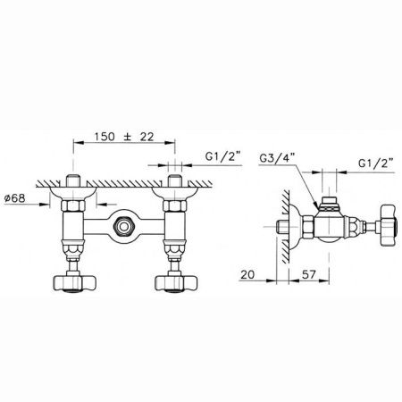 Смеситель для душа Nicolazzi Petit Mont Blanc 1425BZ78 настенный бронза