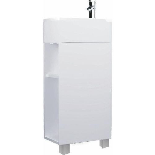 Тумба с раковиной 1MarKa Laura У85928 40х20 напольная цвет белый - фото 2
