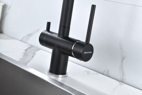 Смеситель для кухни Paulmark SERPENTINE Se213222-AN на мойку черный - фото 3