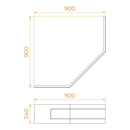 Экран фронтальный для поддона RGW 16230713-90