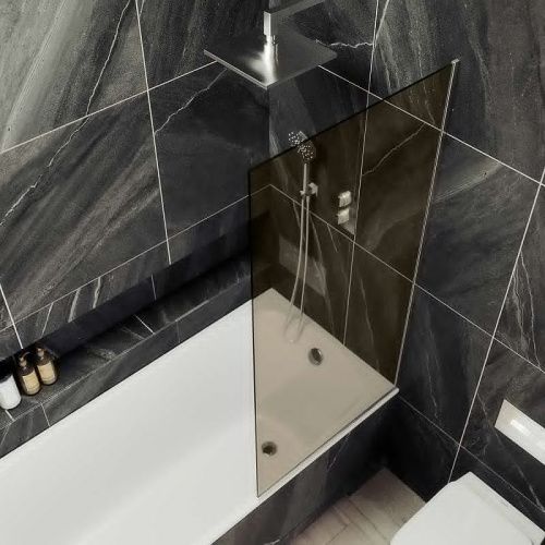 Душевая шторка на ванну Maybah Glass MGV-71-5у 90х140 стекло тонированное профиль хром ориентация универсальная - фото 3