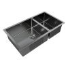 Кухонная мойка Paulmark ALLER 78/2S UNI PM527844-GM 45х40 цвет вороненая сталь поверхность брашированная
