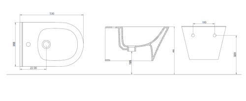 Биде подвесное Boheme Avva 974-B цвет черный - фото 2