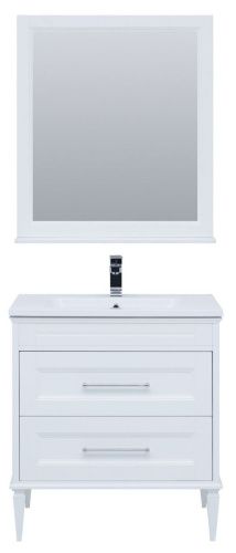 Комплект мебели: тумба с раковиной + зеркало Aquanet Бостон М 00259387 80х50 напольный цвет белый - фото 4