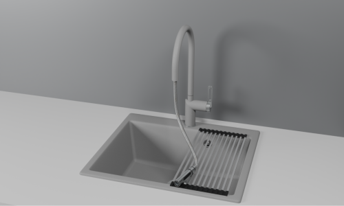 Смеситель для кухни Granula 8172, АЛЮМИНИУМ на мойку серый - фото 2