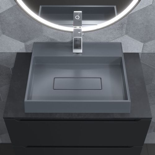 Раковина из искусственного камня Uperwood Tanos Quartz 291030049 50х40 накладная цвет серый - фото 4