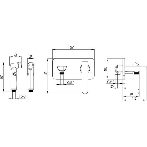 Гигиенический душ со смесителем LeMark Melange LM4919CW хром - фото 2