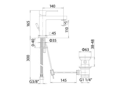 Смеситель Mamoli Feel 4841S140D151 на раковину хром - фото 2
