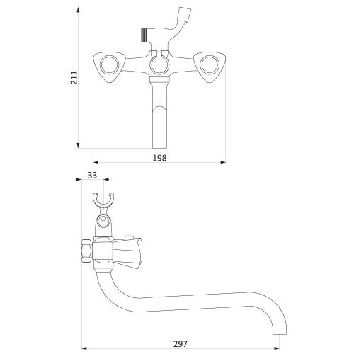 Смеситель для ванны и душа Damixa Object 349500000 настенный хром - фото 5