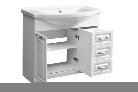 Тумба под раковину Stella Polar Кармела ольха SP-00000175 90х30 напольная цвет белый