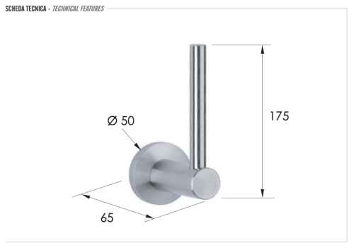 Бумагодержатель Remer Minimal INOX Mi62INOXCR - фото 2