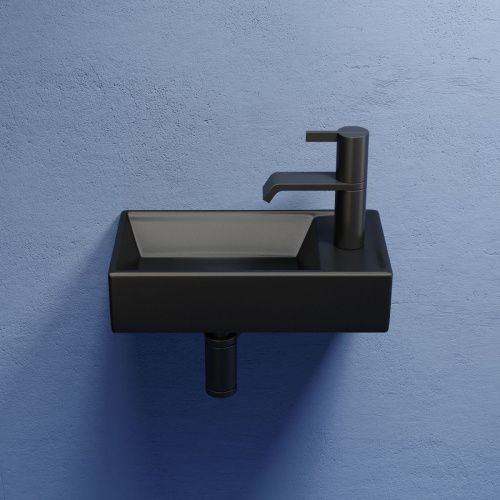 Раковина из сантехнического фарфора Ceramica Nova ELEMENT CN6051LMB 40х20 подвесная цвет черный 1 отверстие под смеситель - фото 5