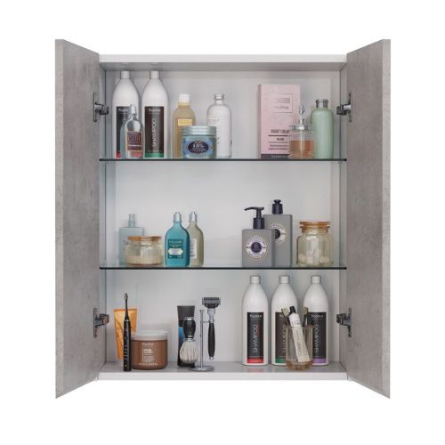 Шкаф LeMark Combi LM03C60SH-Beton 60х80 подвесной цвет серый/белый - фото 3