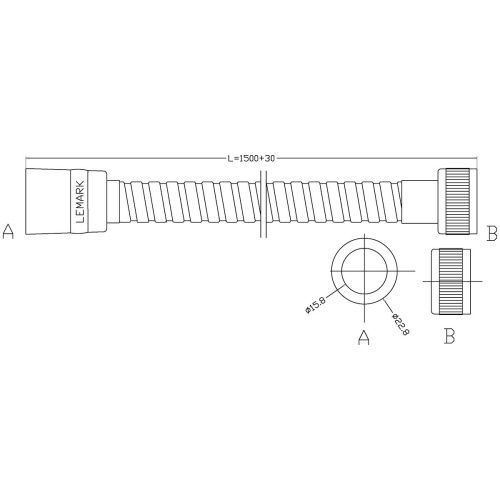 Душевой шланг LeMark LE8030S хром - фото 2