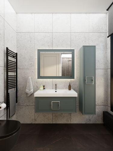 Тумба с раковиной La Fenice CUBO NFNC-01-CUB-G-80-3-80 80х50 подвесная цвет серый - фото 4