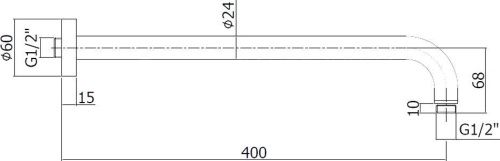 Держатель верхнего душа Paffoni Lusso ZSOF034HG золото - фото 2