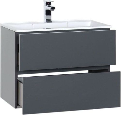 Тумба с раковиной Aquanet Алвита 00213093 70х50 подвесная цвет серый - фото 2