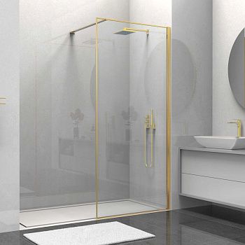 Душевая перегородка Vincea Walk in HS VSW-1HS900CLG 90х200 стекло прозрачное профиль золото