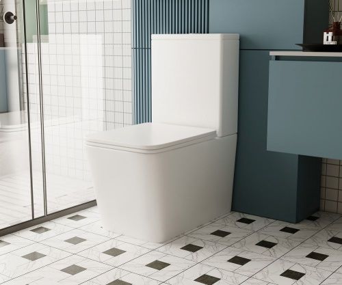 Унитаз напольный с бачком Abber Rechteck AC1210 белый с сиденьем безободковый каскадный смыв - фото 4