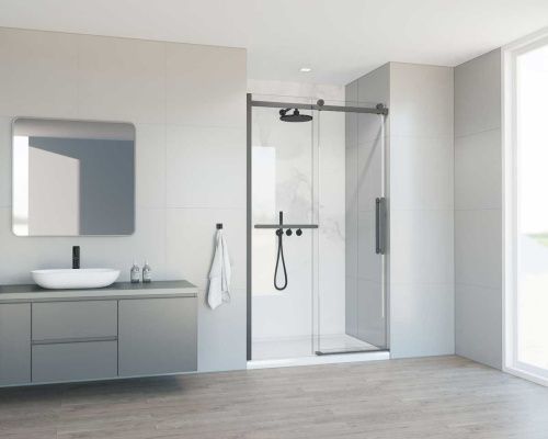 Душевая дверь Vincea Como Soft VDS-1CS130CLGM 130х195 стекло прозрачное профиль вороненая сталь - фото 2