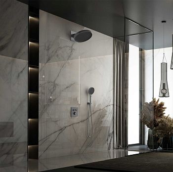 Душевая система Vincea Inspire VSFW-3I21MT3GM встраиваемая в стену цвет вороненая сталь с термостатом