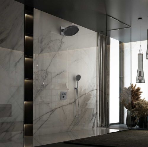 Душевая система Vincea Inspire VSFW-3I21MT3GM встраиваемая в стену цвет вороненая сталь с термостатом