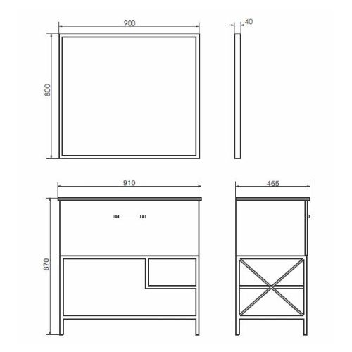 Тумба с раковиной Comforty Бредфорд 00-00009955CF 90х50 напольная цвет белый - фото 2