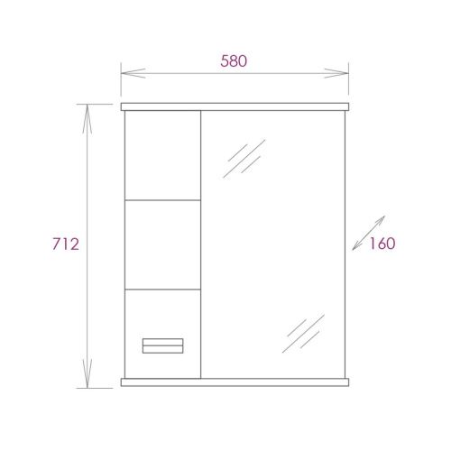 Зеркало-шкаф Onika Балтика 205815 60х70 подвесной цвет белый - фото 3