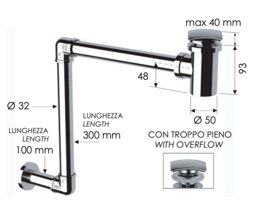 Сифон для раковины Remer 985S хром - фото 2