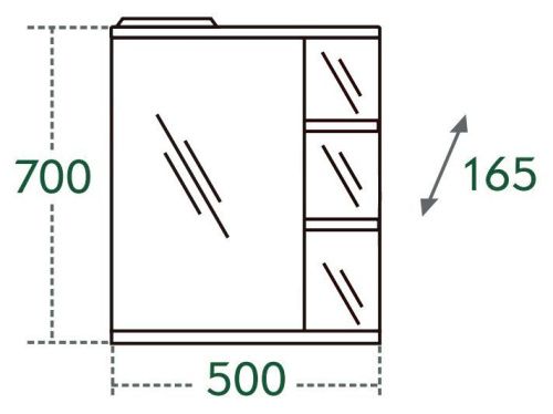 Зеркало-шкаф СанТа Ника 101084 50х70 подвесной цвет белый - фото 3