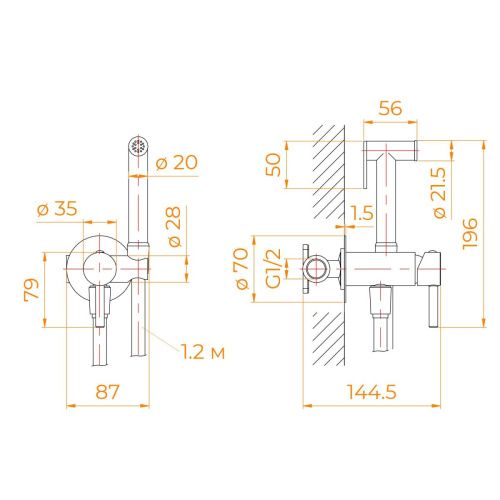 Гигиенический душ со смесителем RGW Shower Panels 581408211-11 серый - фото 4