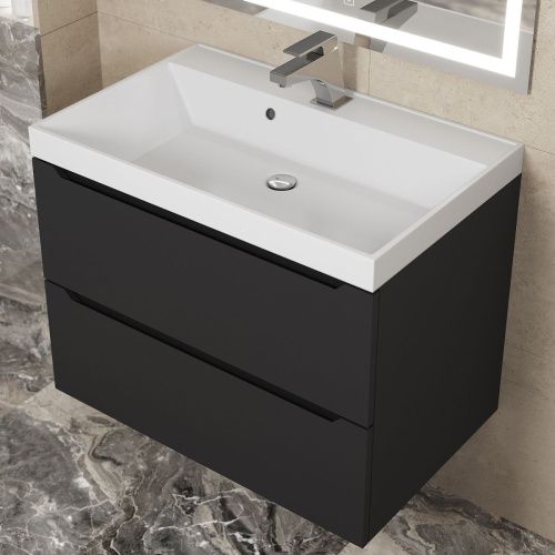 Тумба под раковину Uperwood Tanos 291020231 70х50 подвесная цвет черный - фото 5