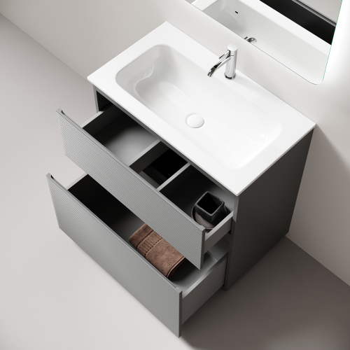 Тумба под раковину Sancos FOLK Floor FL80FES 80х40 напольная цвет серый - фото 3