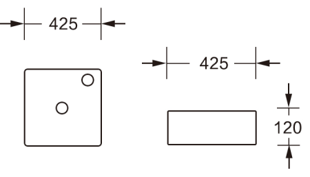 Раковина из сантехнического фарфора Milleau MIEL MU0082-GW 40х40 накладная цвет белый 1 отверстие под смеситель