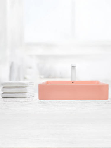 Раковина из сантехнического фаянса WeltWasser WW SK 10000004511 40 см накладная цвет розовый без отверстий под смеситель - фото 4