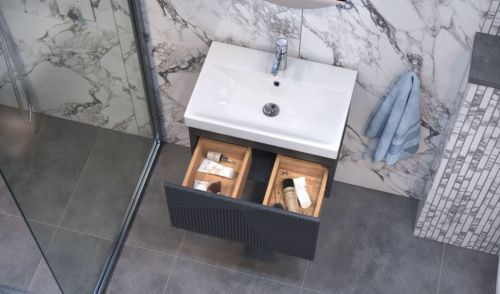 Тумба под раковину Velvex EDGE tp.EDG.9696.60.1Y графит 60х40 подвесная цвет серый - фото 5