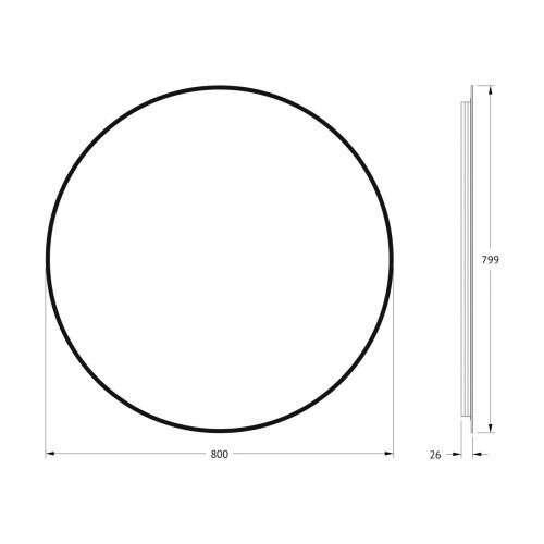 Зеркало с подсветкой Defesto AURA DF 2985 80х80 подвесное - фото 2