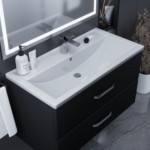 Раковина из искусственного камня Uperwood Foster 291020343 90х50 полувстраиваемая цвет белый - фото 3