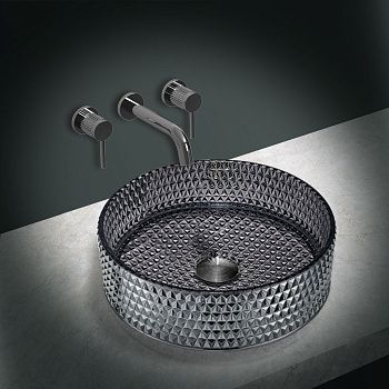 Раковина стеклянная Vincea VBS-5GL03 40х40 накладная цвет черный без отверстий под смеситель