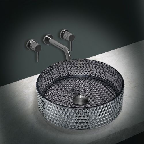 Раковина стеклянная Vincea VBS-5GL03 40х40 накладная цвет черный без отверстий под смеситель