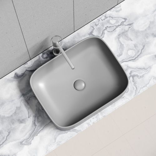 Раковина из сантехнического фарфора Ceramica Nova ELEMENT CN6052MH 50х40 накладная цвет черный без отверстий под смеситель - фото 4