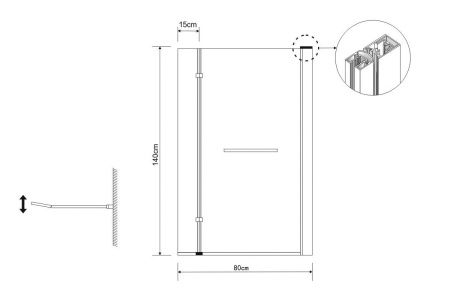 Душевая шторка на ванну Grossman GR-108 80х140 стекло прозрачное профиль хром ориентация универсальная