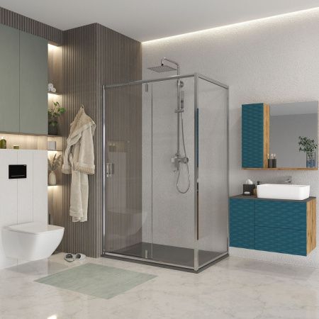 Боковая стенка Niagara Nova NG-A80 80х195 стекло прозрачное профиль хром