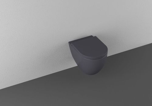 Чаша унитаза подвесная Allen Brau Reality 4.32006.AN цвет черный без сиденья безободковая каскадный смыв - фото 2