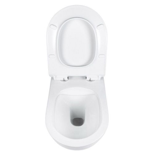 Унитаз подвесной Bond Oval F01-10Long белый с сиденьем микролифт безободковый душевой смыв - фото 5