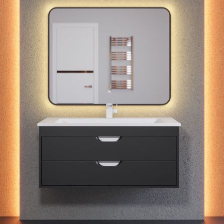 Тумба под раковину Uperwood Modul 2930205155 100х40 подвесная цвет черный