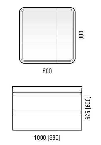 Тумба под раковину Corozo Алабама SD-00000568 100х40 подвесная цвет белый - фото 2
