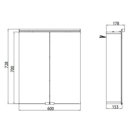 Зеркало-шкаф Emco Pure 9797 050 81 60х70 подвесной цвет серый - фото 2