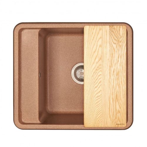 Кухонная мойка Aquaton Беллис 1A724932BS270 55х50 цвет коричневый поверхность матовая - фото 2