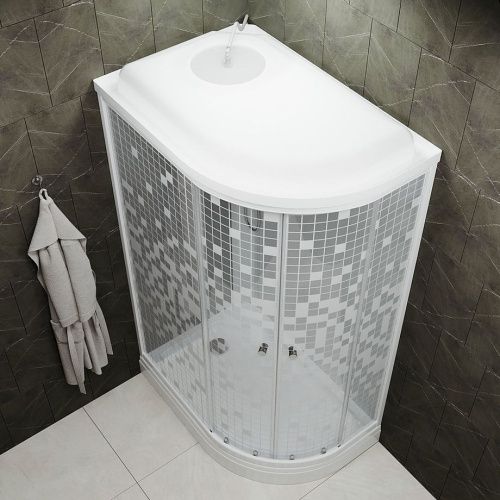 Душевой уголок Тритон Коралл Щ0000064128 120х80 стекло с рисунком профиль белый без поддона - фото 3